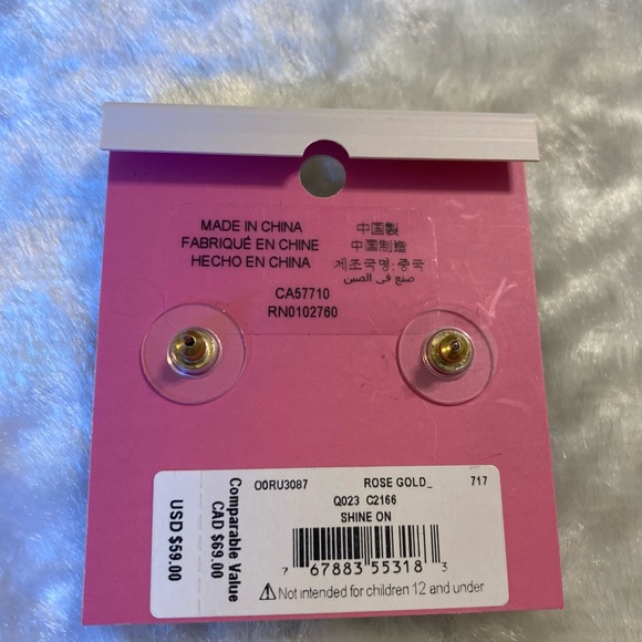 ☘️NWT! Kate Spade New York “Shine On” Rose Gold Earrings - Picture 2 of 4